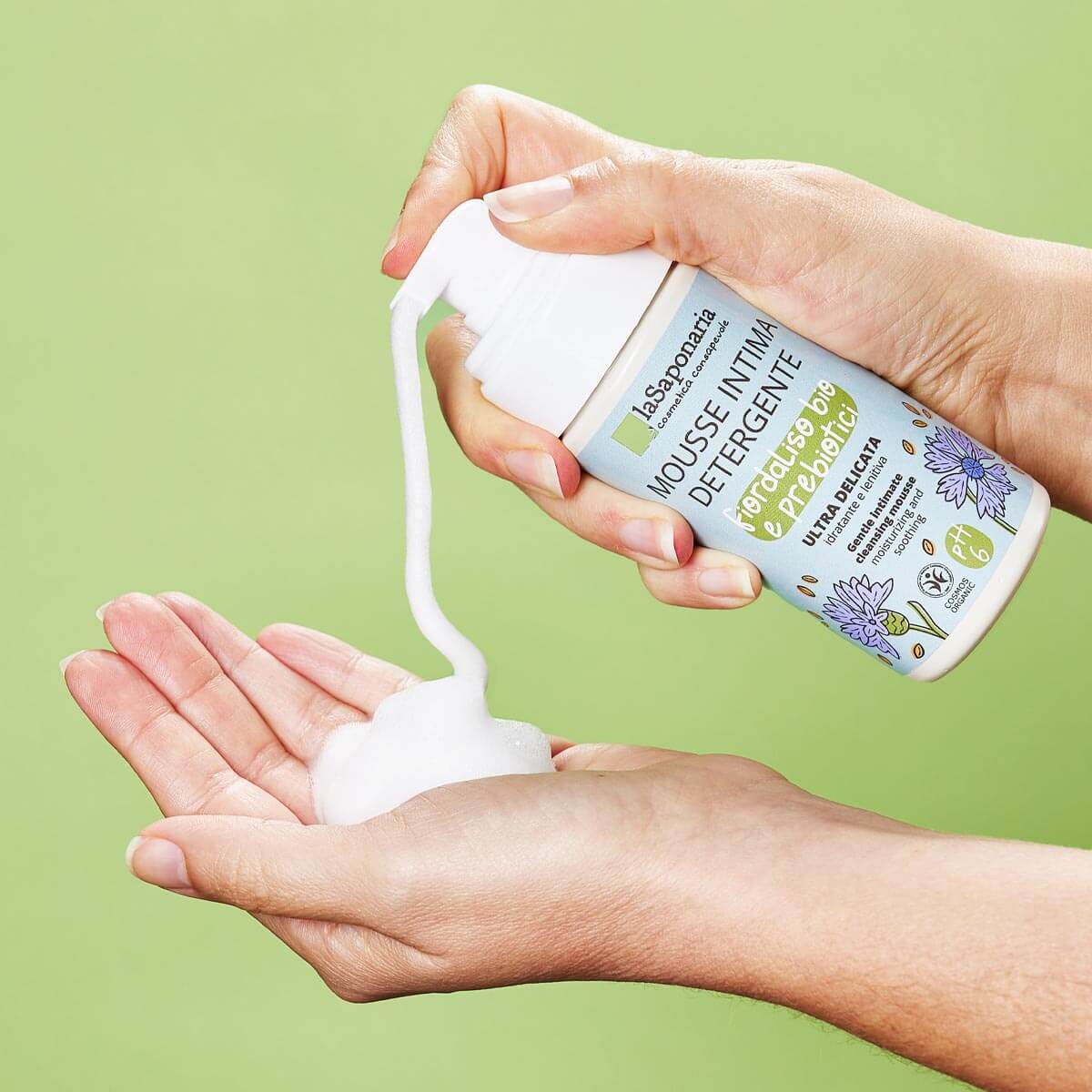 Mousse Intima Detergente Delicata Fiordaliso Bio e Prebiotici