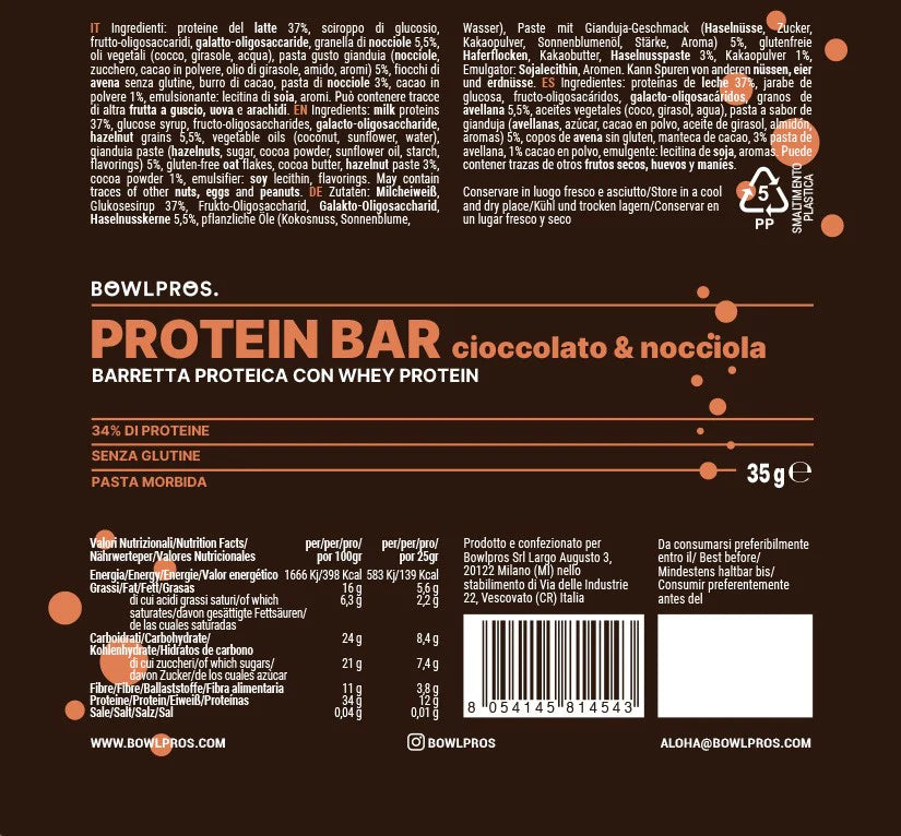 Barretta Extra Proteica | Cioccolato e Nocciola