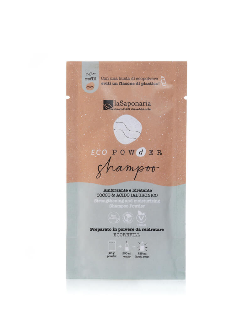 Eco Pow(d)er  Shampoo in Polvere Rinforzante Cocco & Acido Ialuronico – Patty  Shop EcoBio