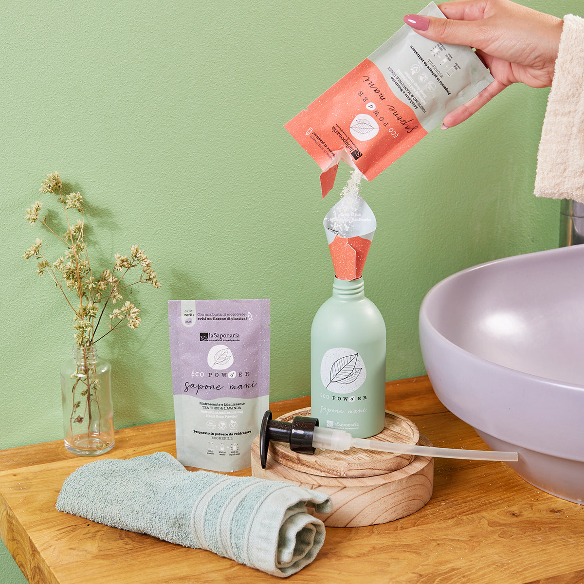 Eco Pow(d)er | Sapone Mani in Polvere Igienizzante Tea Tree & Lavanda