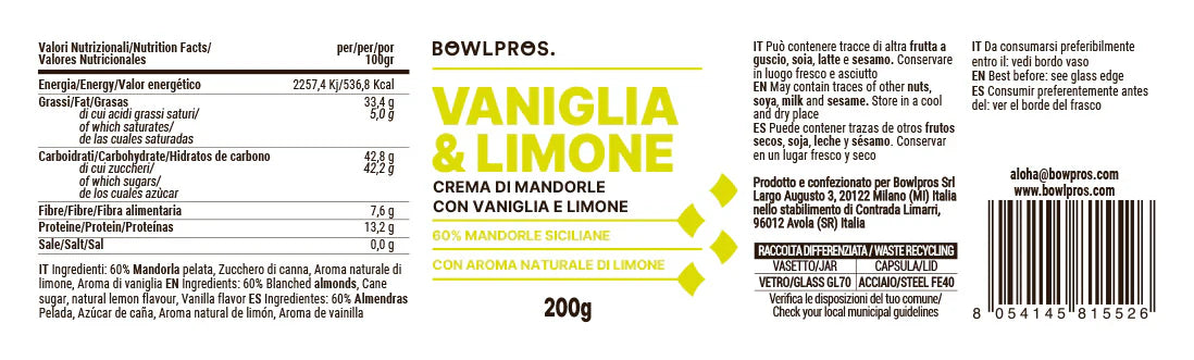 Crema di Mandorle, Vaniglia e Limone