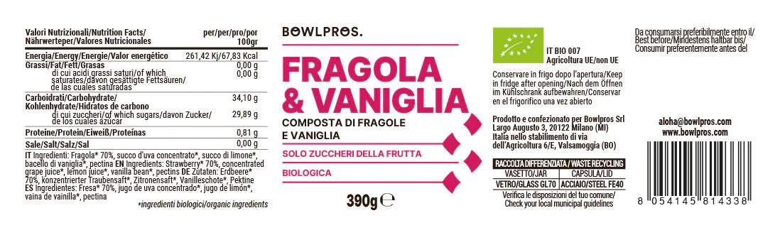 Composta Fragola e Vaniglia Biologica