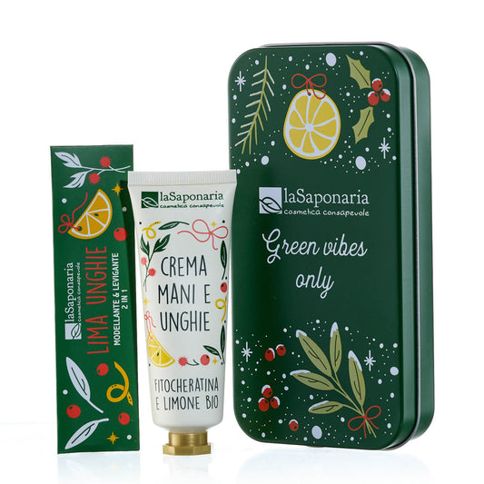 Scrigno Green Vibes Only | Crema Mani Fitocheratina e Limone + Limetta Bosco D'Inverno