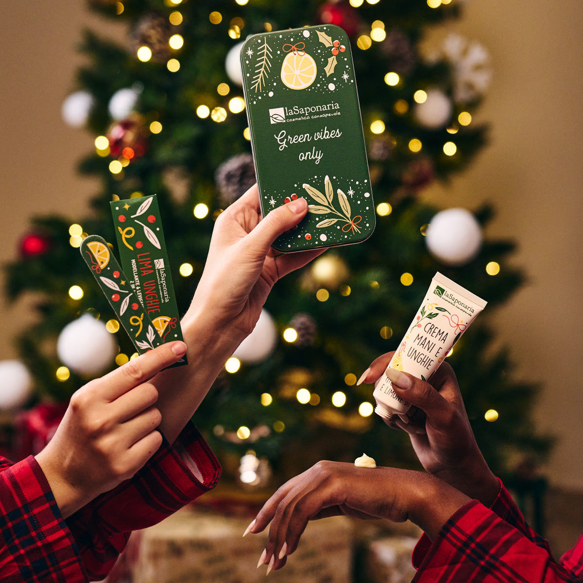 Scrigno Green Vibes Only | Crema Mani Fitocheratina e Limone + Limetta Bosco D'Inverno