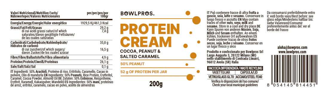 Crema Proteica | Cacao, Arachidi e Caramello Salato