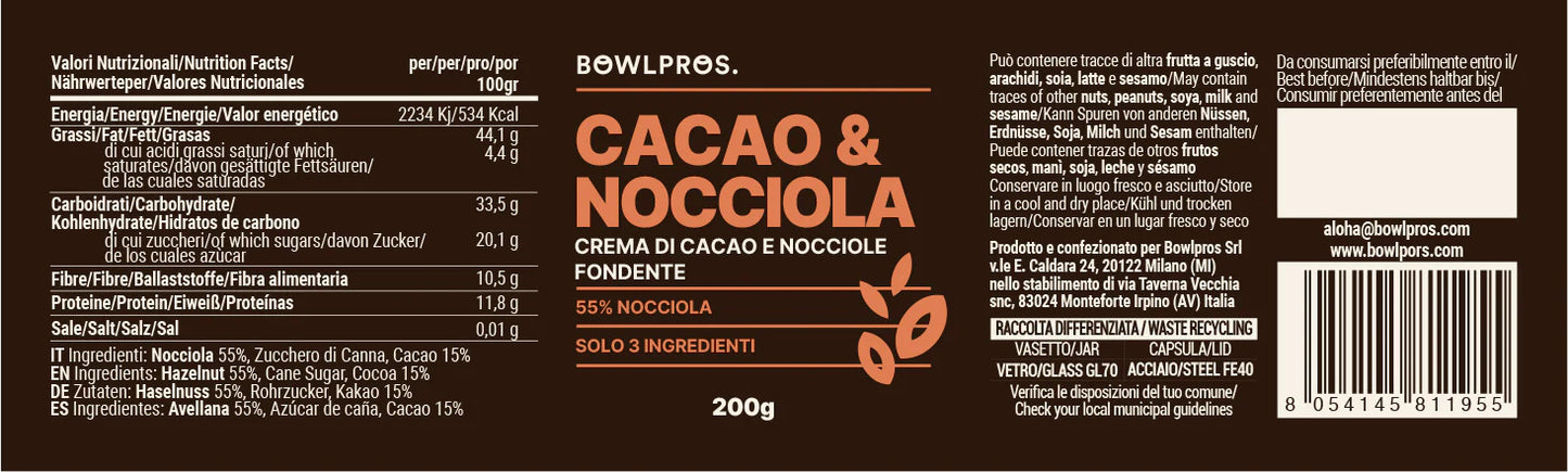 Crema di Cacao e Nocciole Fondente